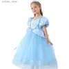 Robes de fille filles deluxe de luxe moelleuse Cendrillon Dress Up Children Halloween Princess Costume Kids Birthday Christmas Carnival Wedding Party Party L240402