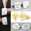 Customized Stainless Steel Cufflinks For Men Gift Personalized Man Shirt Button Cuff Links Party Wedding 240403