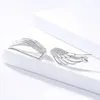 Stud Earrings 925 Silver Plated Clear Zircon Angel Wing For Women Elegant Gifts Wedding Jewelry Pendientes Brincos EH680