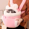 Cat Carriers Winter Warm Pet Carrier Bag Leuke rugzak draagbaar met handwarmer pocket suplies voor honden buiten reizen