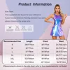 Casual Dresses Womens Sexy Club Dress Metallic Shiny Disco Mini Sleeveless Lac-Up Backless A-Line Jazz Dance Performance Costume