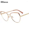 Lunettes de soleil Frames 56523 Fashion Luxury Metal Frame Fadre Femme Anti Blue Lunes Lumières Spring Hinge Cat Eye Optical