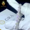 8 mm Nuovo gioiello di moda personalizzato Forma del cuore Moissanite Cuban Link Bracciale Ice Out 925 Silver Hip Hop Bracciale Vendita calda