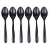 Colheres 6pcs a5 talheres de melamina de melamina preto imitação porcelana colher de sopa de tabela durável para casa (7016)