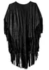 Women's Vests Faux Suede Kimono Cape Fringed Asymmetric Cover Up Shawl