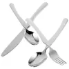 Dinnerware Sets Tableware Dinette Cutlery Kit Reusable Silverware Steak Kids For Kitchen Supplies Stainless Steel Fork