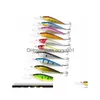 Baits & Lures 1Pcs Colorf Stripe Pattern 11Cm 10.5G Hard Bait Minnow Streak Fishing Bass Fresh Water Hook Diving Perch Wobbler Fish Dr Dhgkm