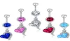 4 Farben mischen Farbe Herzstil Ring Bauchnabel Ring Navel Ringe Körper Piercing Schmuck Dangle Accessoires Mode Charm 7K1gu3698486