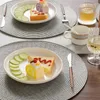 Maty stołowe ABSF okrągłe plecione podkładki 6 do stolików do jadalni splecione bez poślizgu 15-calowe miejsce
