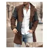Herren Trench Coats Herren Mode Männer lässige lange obere dicke Wolle warm warmes Mantel Revers Frühling Herbst Mantel Plus -Größe Drop -Lieferkleidung DHND6