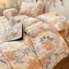 Ensembles de literie American Soft Pure Cotton lit 4 pièces Set 100 FEUILLE DE COUVEMENT DE COURANCE DE CHAPLE ET AUTOM