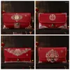 Bolsa de bordado avançado de embrulho de presente Bolsa de dinheiro portátil Bolsa de brocade portátil Arte do envelope Red Hongbao Tradicional Tassel Design Bolsa