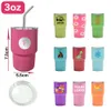 USA HOT SALE 2oz 3oz Mini Tumbler Sublimation Shot Glass med lock och halm