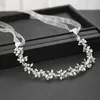 Haarclips Wedding Garland Bruids Hoofdband Rhinestone Soft Chain Haarband voor vrouwen Fashion Tiaras met lint handgemaakte sieraden