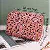 Cosmetic Bags Large Leopard Print Waterproof Bag For Organized Storage Makeup Pouch Pink With Multiple Compartments