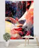 Tapestries Couple Kissing Men For Women Lovers Abstract Art By Ho Me Lili Tapestry Wall Hanging College Room Dorm Po Decoration