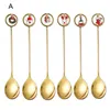 Forks Cartoon Pendant Cutlery Set en acier inoxydable Fork Spoon Festive Snowman Design For Tea Coffee