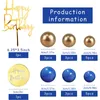 Fournitures de fête 24pcs Blue Gold Ball Gafper Topper Joyeux anniversaire décorations boho pour le mariage de la marine