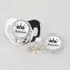 MIYOCAR Personalized black crown bling pacifier and clip BPA free dummy unique design SGS Approval PWBC 240401