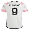 2024 fans Player Soccer Jerseys 23 24 Home Away Milik Di Maria Vlahovic Kean Pogba Chiesa McKennie Locatelli Football Shirt Juventus Kits Men and Kids Unifor