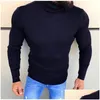 Men'S Sweaters Mens Fashion Winter High Neck Thick Warm Sweater Men Turtleneck Brand Slim Fit Plover Knitwear Male Double Collar Drop Dhe2M