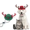 Hundkläder justerbar söt julhatt för husdjur hjort horn katt dekoration tillbehör produkt