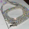 Pass Diamond Tester Fine Jewelry necklaces 5mm Iced Out 925 Silver Bling Diamond VVS Moissanite Tennis Chain for Mens