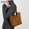 Totes Retro Styly Bucket Tote Matte Suede Cow Leather Women Sagce Sagc