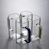 Wine Glasses Glass Drinking Cup Square Shape Beer Mugs Milk Cups Coffee Champagne Reusable Water Kitchen Bar Accessories