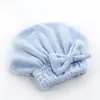 Serviette en bambou enveloppe en microfibre séchage douche turban avec des serviettes sèches absorbantes à bowknot pour les femmes anti-frizz1pc