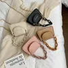 Çanta Moda Kadınlar Akrilik Zincir Çanta Çantaları PU Deri Bayanlar Mini Flep Crossbody Bags Kızlar Küçük Debriyaj Omuz