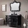 Dekorativa plattor Washstand Oak Black Gold Silver Washcasin Cabinet Combination Solid Wood