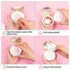 Storage Bottles 3PCS Travel Loose Powder Empty Containers With Puff DIY Portable Mirror Sifter Powdery Cake Box Pink Plastic Cosmetic Makeup