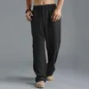 2023 pantalones casuales sueltos de gran tamaño con cintura elástica de lino atado algodón deportivo transpirable y