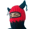 Berets Unique Horn Bucket Hat Head Covering Balaclava Full-Head Halloween Costume