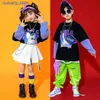 Hose Jungen Hip Hop gefälschte zweiteilige Sweatshirt Cargo Hosen Mädchen Street Dance Minirirts Jogger Kinder Streetwear Kinder Jazz Kleidung L46