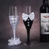 ワイングラスの絶妙な結婚式のガラスステムウェアハイエンドバンケットシャンパンカップ用品花嫁と花groomトーストカップル