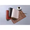 Table Mats Wood Grain Rounded Corner PU Placemat Thickened Waterproof Non-slip Insulation Pad Simple Japanese