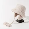 Berety bombowce zimowe ciepłe czapki wiadra dla kobiet czapka golfowa piesza piesza futra lufa bawełniana tkanina ochrona ucha