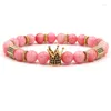 Strand 2024 Bracelets de perles de pierre de style 6 mm de style pavé CZ 4 Color Bracles de couronne pour femmes Cassic Jewelry Pulseras Gift