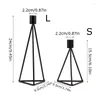 キャンドルホルダー2サイズ3colors幾何学的三角形ワイヤーキャンドルスティックホルダーヴィンテージシンプルクラフトウェディングパーティーテーブルディナー装飾スタンド