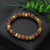 Strand Design Wooden Bead Bracelet For Men Natural Mini Tiger Eye Lava Stone Yoga Bracelets Couple Pulsera Wristband Jewelry Gift