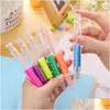 Highlighters Wholesale Novelty Nurse Edele محقنة على شكل علامة تمييز العلامة ألوان Pens Pens Stationery Schools Schools 6 Style Dro Dhhkb