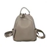 Sacs d'école Fashion de haute qualité Noir brun blanc khaki haut de gamme Généraire en cuir authentique en cuir sac à dos femme féminine Lady Travel Sac M7001