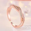 Wheel of Destiny Open Mouth Lady Ring Fashion met elkaar verweven Twist Micro Diamond vriendinnen