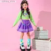 Robes de fille filles hip hop rotation colorée top top street dance jupes enfants streetwear bonbor couleurs sweat-shirt kild jazz sweet costume vêtements de vêtements l240402