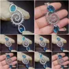 Colliers pendants bijoux de pierres grasses grandes promotion Single unique 925 Sier Special Design Phoenix Blue Topaze Lady Women Collier DHQCE