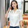 Women's Blouses Fashion Floral Embroidery Blouse Casual Tops Long Sleeve Tops Elegant White Office Lady Shirt Women Clothing Blusas D839 30