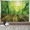 Tapisseries bambou forêt tapisserie nature vert frais tropic-pays du pays du pays suspendu décor pour dortoir de salon de chambre à coucher