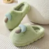 Slippers Winter Women's Mushroom Cotton Thick Sole Flat Shoes Female Couple Indoor Anti Slip Parent-child Household Plush Slippe